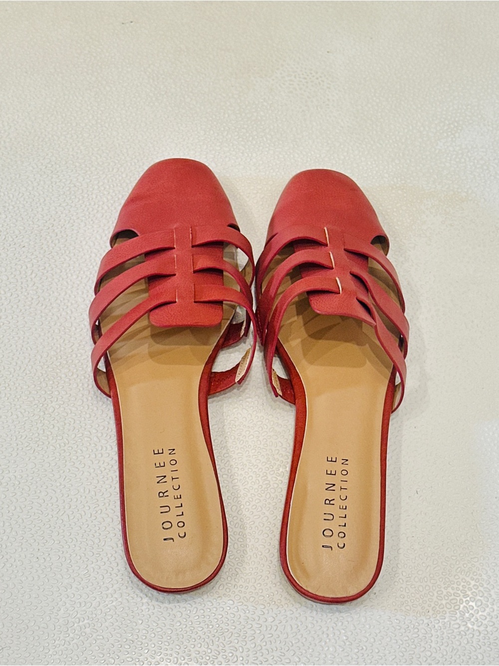 🔥 Journee Collection Red Strappy Mule Flats